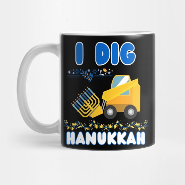 Kids I Dig Hanukkah Excavator Construction Toddler Hanukkah Boys by click2print